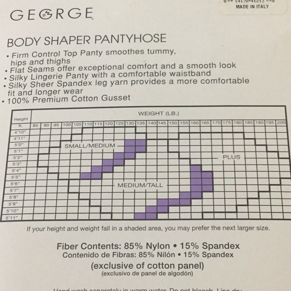 George Body Shaper Silky Sheer Sandalfoot Pantyhose Plus Size Nude - Picture 3 of 4